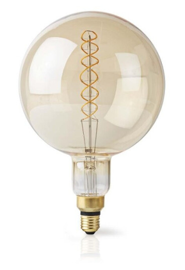 Nedis LED lyspære E27 | G200 | 5 W | 280 lm | 2000 K | Dimbar | Varm Hvit | Retro Style | 1 stk Nedis LED lyspære E27 | G200 | 5 W | 280 lm | 2000 K | Dimbar | Varm Hvit | Retro Style | 1 stk