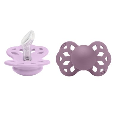 BIBS® Smokk Infinity anatomisk spene 0-6 måneder Violet Sky/Mauve 2 stk.