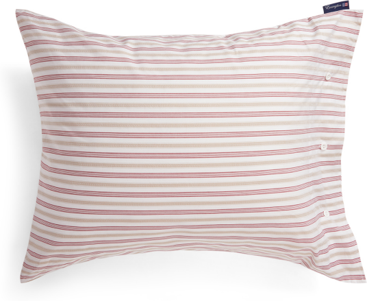 Lexington Dobby Striped Cotton Poplin putetrekk 50x60 cm Rød beige hvit