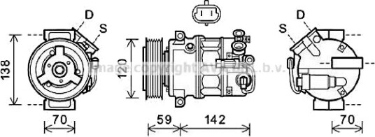 AC-kompressor PRASCO OLAK579