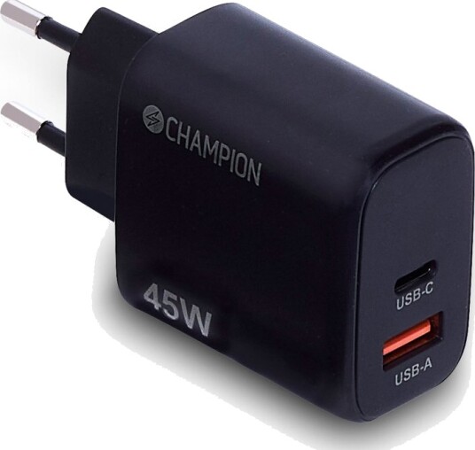 Champion Laddare 45W PD/QC Svart Champion Laddare 45W PD/QC Svart