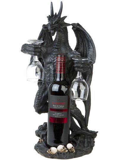 STOR Dragefigur Glassog Vinholder 50,5 cm