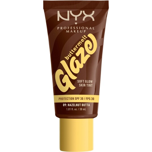 NYX Buttermelt Glaze Foundation SPF30 09 Hazelnut Butta 30ml - Fuktighetsgivende og Vegansk NYX Buttermelt Glaze Foundation SPF30 09 Hazelnut Butta 30ml - Fuktighetsgivende og Vegansk