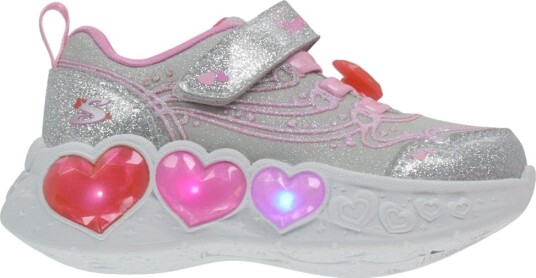 Skechers Sko Fortryllet Heart Lys Sølv Skechers 24 Blinkende sko Grå Hvit Rosa