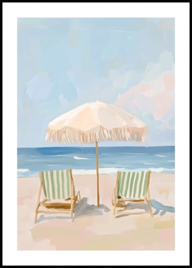 Serene Beach Day Plakat / 21x30