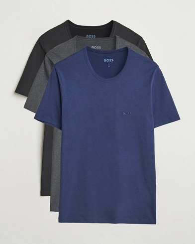 Boss BLACK 3-Pack Crew Neck T-Shirt Black/Blue/Grey