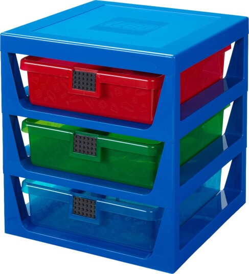 LEGO Oppbevaringshylle med 3 skuffer Blå LEGO Oppbevaringshylle med 3 skuffer Blå