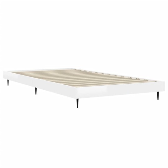 vidaXL Sengeramme høyglans hvit 100x200 cm konstruert tre