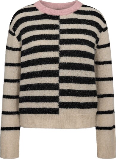 Nümph Nuriette Block Stripe Pullover Beige XS Nümph Nuriette Block Stripe Pullover Beige XS