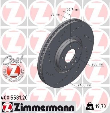 ZIMMERMANN 400.5581.20 Bremseskive ZIMMERMANN 400.5581.20 Bremseskive