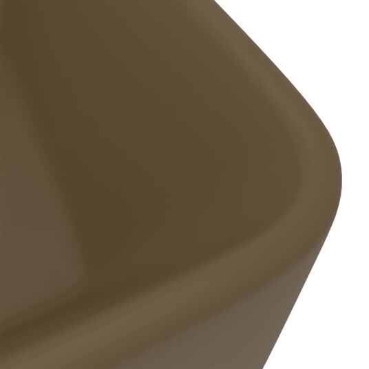 vidaXL Luksuriøs servant matt kremhvit 41x30x12 cm keramisk