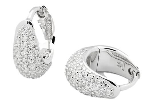 Tom Wood Jewellery Ice Huggie Pave Silver Øredobber Sølv female Tom Wood Jewellery Ice Huggie Pave Silver Øredobber Sølv female