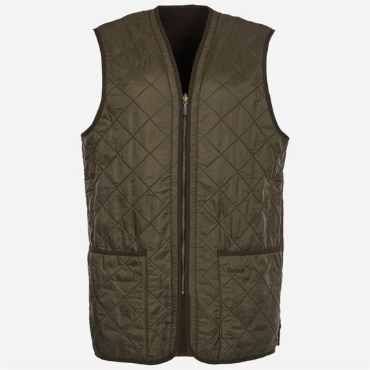 Barbour Men's Polarquilt Waistcoat Zip-In Dark Olive Check M Barbour Men's Polarquilt Waistcoat Zip-In Dark Olive Check M
