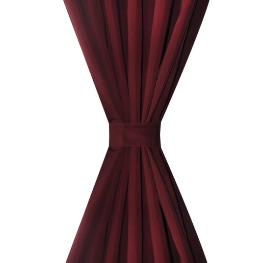 vidaXL 2stk Bordeaux Micro-Sateng Gardiner med Sløyfer 140 x 245 cm