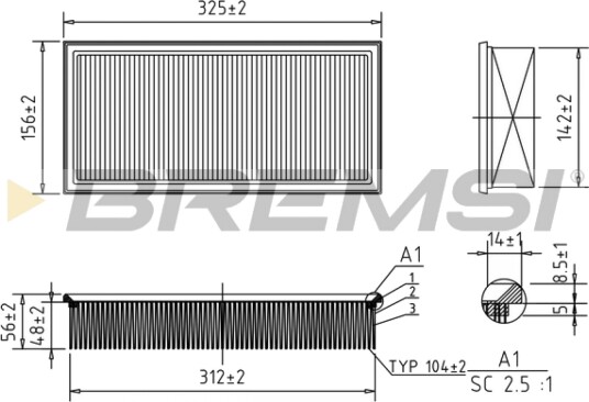 Luftfilter BREMSI FA1264 Luftfilter BREMSI FA1264
