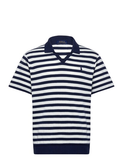 Polo Ralph Lauren Cotton Texture Knt Polo   Navy   XS