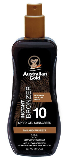 Australian Gold SPF10 Spray Gel With Bronzer 237 ml
