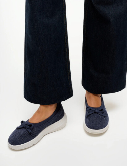 FitFlop Super Q Knit Ballet Flats Navy 40