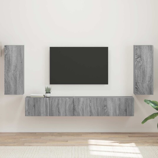 TV benksett 4 pcs Grå Sonoma Konstruert tre