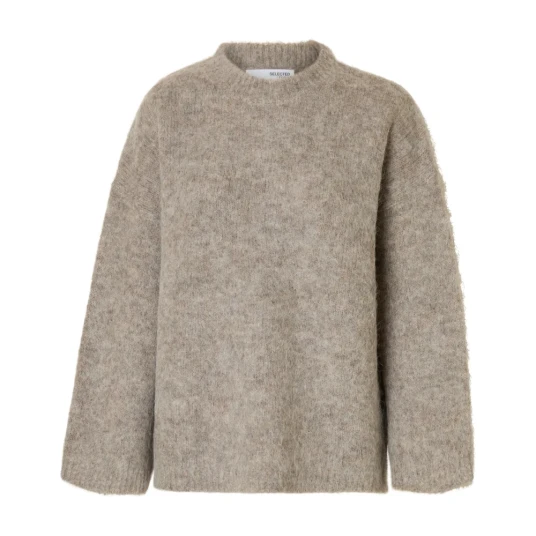 Selected Femme Dame Strikkevarer Grå XS