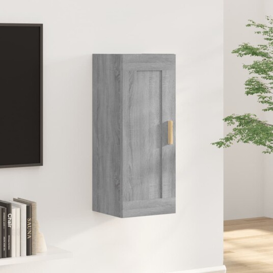 vidaXL Veggskap gr? sonoma 35x34x90 cm konstruert tre vidaXL Veggskap gr? sonoma 35x34x90 cm konstruert tre