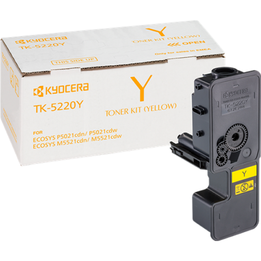 Kyocera TK-5220 Y lasertoner - 1T02R9ANL1 Original - Gul 1200 sider Kyocera TK-5220 Y lasertoner - 1T02R9ANL1 Original - Gul 1200 sider