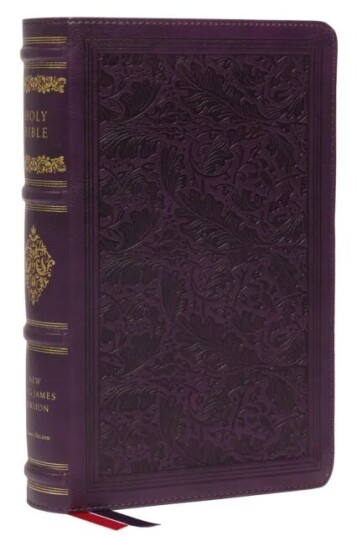 Nkjv, Personal Size Reference Bible, Sovereign Collection, Leathersoft, Purple, Red Letter, Thumb In Av Thomas Nelson