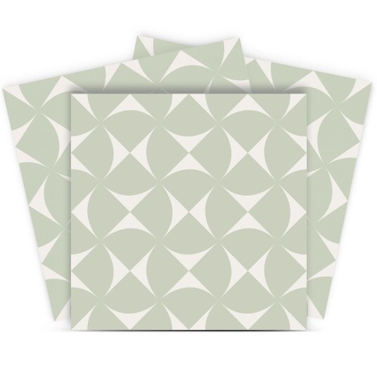 Tile Sticker Geometrisk Grønt Mønster