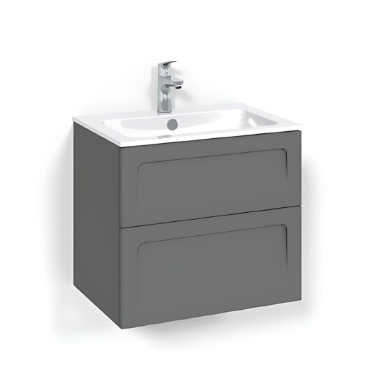 Macro Design Crown Shape Servantskap 2 Skuff - med Light Servant Antrasitt / 60cm 14