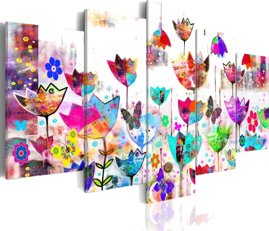 Bilde Tulips In The Rain 100x50 Artgeist sp. z o. o.