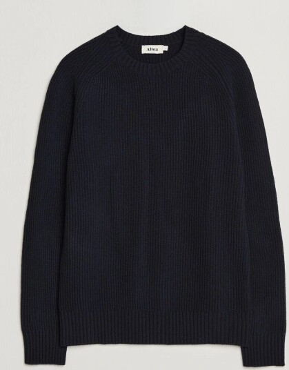 Altea Rib Wool Crew Neck Navy Altea Rib Wool Crew Neck Navy