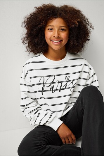 Ellos Collection Collegegenser Sweatshirt Lovisa B Girl Hvit
