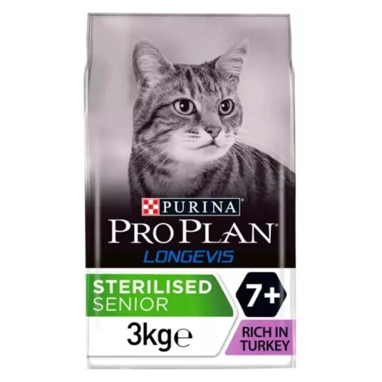Purina Pro Plan Kattemat Sterilisert 7+ Kalkun Tørrfôr 3 kg