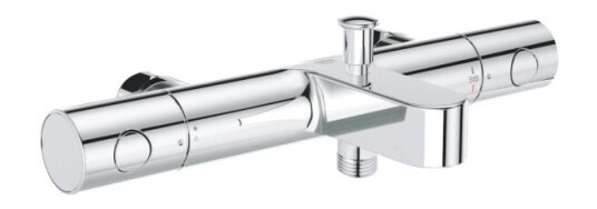 Grohe Grohtherm 800 Cosmopolitan, Krom, Vegg, Roterende Ventiler, Dobbel, 1/2, 43 °C Grohe Grohtherm 800 Cosmopolitan, Krom, Vegg, Roterende Ventiler, Dobbel, 1/2, 43 °C