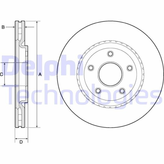 Bremseskive DELPHI BG4759C Bremseskive DELPHI BG4759C