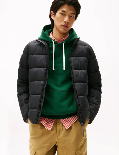 Tommy Hilfiger Mid Weight Stand Collar Jkt - Black - XXL