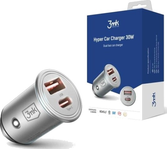 3Mk Hypercar Lader 30W Power Delivery Billader 1Xusb-A + 1Xusb-C