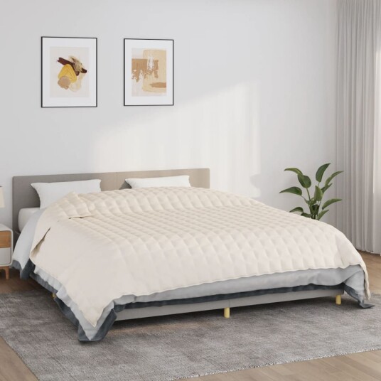 Vidaxl Vektdyne kremhvit 235x290 cm 15 kg stoff