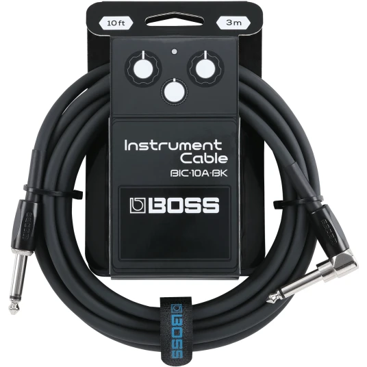 Boss BIC-10A-BK 3m instrumentkabel Vinklet/rett 1/4" jack black Boss BIC-10A-BK 3m instrumentkabel Vinklet/rett 1/4" jack black