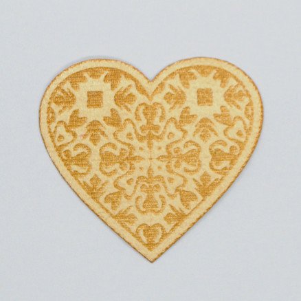 Strykemerke Beige Hjerte