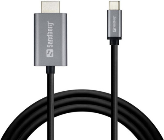 Sandberg 2M USB-C til HDMI-kabel 4K Sølv