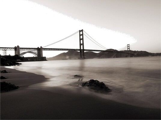 Fototapet San Francisco Golden Gate Bridge B&W 400x309 - Artgeist sp. z o. o.