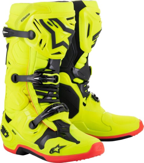 Alpinestars Tech 10 Motocross støvler Svart Rød Gul Alpinestars Tech 10 Motocross støvler Svart Rød Gul