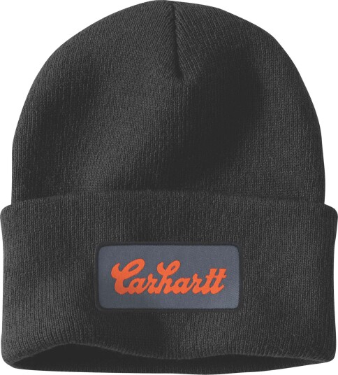 Carhartt Men's Knit Cuffed Script Patch Beanie Black OneSize Carhartt Men's Knit Cuffed Script Patch Beanie Black OneSize