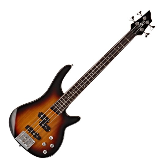 Chicago Short Scale Bassgitar fra Gear4music Sunburst Nesten ny Chicago Short Scale Bassgitar fra Gear4music Sunburst Nesten ny