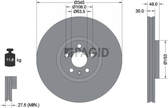 PAGID 55898NHC Bremseskive PAGID 55898NHC Bremseskive