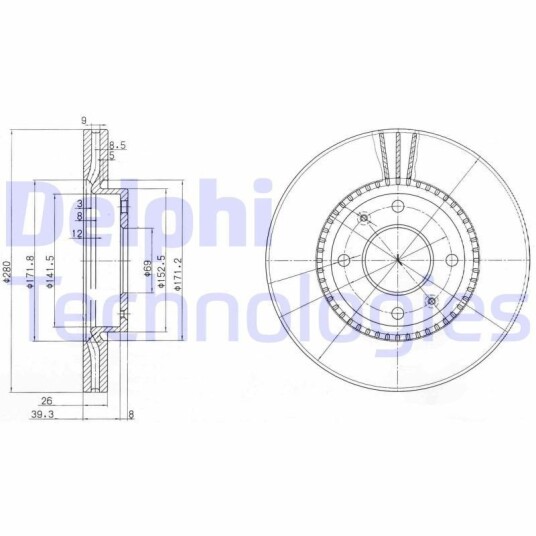 Bremseskive DELPHI BG4013