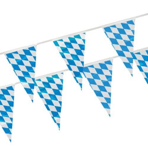 Bayern Vimpel Plast Blå/hvitrutetmønstret 4m 