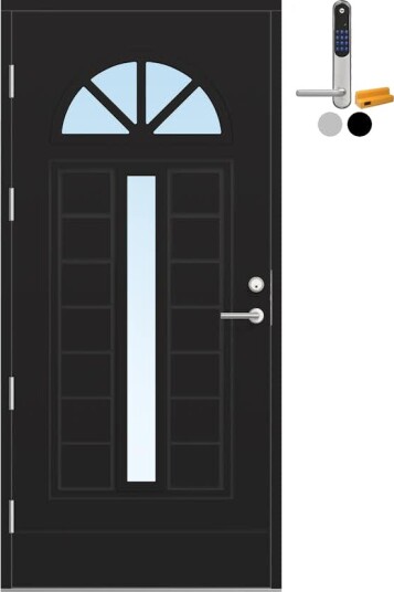 Ytterdør Bygg1 Fjell 13 Klarglass med Yale Doorman Classic Home