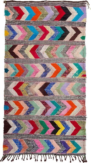 Marokkansk Boucherouite teppe 150 x 275 cm Størrelse: 150 x 275 cm
